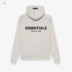 Fear of God Essentials Hoodie in Cream with Black Logo